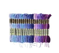 Multi Color Embroidery Floss 20/24/36PCS Set Rainbow Embroidery Floss Thread for Cross Stitch String Art Friendship Bracelets 8 Meters 6 Strands Ideal for Arts & Crafts(Blue B(20pcs))