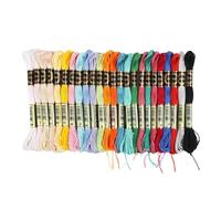 Multi Color Embroidery Floss 20/24/36PCS Set Rainbow Embroidery Floss Thread for Cross Stitch String Art Friendship Bracelets 8 Meters 6 Strands Ideal for Arts & Crafts(Muliticolor(24pcs))