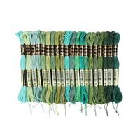 Multi Color Embroidery Floss 20/24/36PCS Set Rainbow Embroidery Floss Thread for Cross Stitch String Art Friendship Bracelets 8 Meters 6 Strands Ideal for Arts & Crafts(Green B(20pcs))