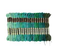 Multi Color Embroidery Floss 20/24/36PCS Set Rainbow Embroidery Floss Thread for Cross Stitch String Art Friendship Bracelets 8 Meters 6 Strands Ideal for Arts & Crafts(Green A(20pcs))