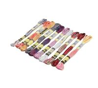 Multi Color Embroidery Floss Embroidery Threads 10 Variegated Colors Set Gassed Mercerized Cotton Floss 8.7 Yards Cross Stitch Thread(Flamingo 10)