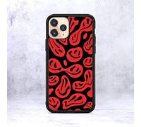 Multi-color funny melting trippy smiley face Phone Case for iPhone 12 Mini 11 pro 13 Max X XR 6 7 8 Plus SE20 Soft TPU Silicon Clear Pattern Cover,Red trippy smiley,For iPhone 13