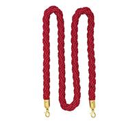 Multi-Color Hemp Rope Queue Barrier 0.9m/3ft Durable Waiting Line Divider for Visitor Management in Restaurants Theaters and Coat Rooms (Red)
