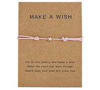 Multi-color Kabbalah Braided Good Luck For Wish Card Star Charm Adjustable Wax Rope For Frien Bracelets Bangle Silver