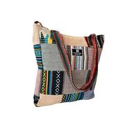Multi color large Tote Bag for women. Hand crafted shoulder bag made from eco-friendly natural hemp and gheri from himalaya. Best women travelling, shopping, work, Beach bag.
