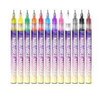 Multi Color Nails Art Pen 12PCS Quick Dry Formulas Smooth Application Professional Results Professional Nails Art Brush Set