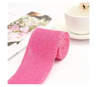 Multi-Color Natural Jute Ribbon 60mm x 2M Roll | Burlap Craft Ribbon for All-Season DIY, Christmas, Wedding, Gift Wrap & Garden(Rose 2 Meters roll 1)