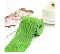 Multi-Color Natural Jute Ribbon 60mm x 2M Roll | Burlap Craft Ribbon for All-Season DIY, Christmas, Wedding, Gift Wrap & Garden(Light Green 2 Meters)