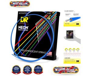 Multi-Color Neon Acoustic String Set - Bright, Durable, & Handmade USA Quality