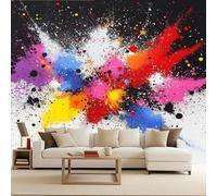 Multi-Color Paint Collision Wallpaper Mural Abstract Art Photo Wallpaper Multi-Color Paint Collision 3D Wall Mural 500x280cm Non-Woven Premium Art Print Decoration Poster Picture for Living Room