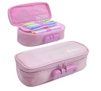 Multi-color Pencil Case with Lock for Boys and Girls, Waterproof Large Capacity Pencil Pouch with Handle, School Supplies Pencil Box Pen Stationery Storage Bag Organizer for Kids Teens Adults (Pink)