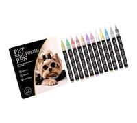 Multi-Color Pet Art Markers for Dogs Cats | Fast-Drying 12-Piece Pen Collection, Grooming Decoration, Fine Detail Drawing Use Home
