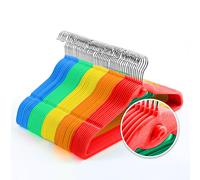 Multi-Color Premium Velvet Hangers with Mini Hooks Pack of 50 Non Slip Space Saving Cascading Clothes Hangers Rainbow Colors Red Orange Yellow