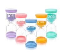 Multi-Color Sand Timer, Visual Time Management Hourglass Set 3/5/10/15/30 Min Sand Clock for Cooking, Games, Classroom & Productivity, Durable Acrylic, Multi-Purpose Design, Pack of 5