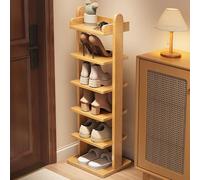 Multi-Color Shoe Cabinet Storage Narrow Wood Shoe Rack with Removable Shelves Entryway Closet for Landing Shoes Space-Saving Mueble Para Zapatos (White 11.8 * 31.5in)