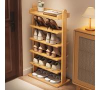 Multi-Color Shoe Cabinet Storage Narrow Wooden Shoe Rack with Removable Shelves Entryway Closet for Landing Shoes Space-Saving Mueble Para Zapatos (White 11.8"x31.5")