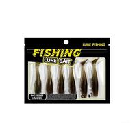 Multi Color Soft Plastic Baits Featuring Holographic Flakes And Strong Shrimp Aroma For River And Lake Fishing T-tail Design Six Piece Set 6.5cm 8cm(6.5cm Brown)