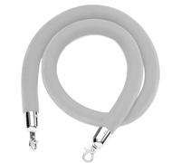 Multi-Color Velvet Rope Barrier with Hooks - 5.6ft Event Crowd Control, Queue Management System, Stylish Visitor Guidance, Durable Gray Design for Elegant Events