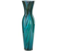 Multi Colored Blue 23In. Tall Peacock Feather Vase