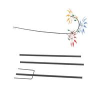 Multi Colored Flowers Wind Spinner, Large Metal Wind Spinner with Three Vibrant Blooms and Green Leaves, Eye Catching Outdoor Windmill for Garden Porch Yard