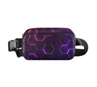 Multi-Colored Fluorescent Artistic Hexagons Cute Waist Pack Crossbody Bag for Women Men Multipurpose Bum Belt Bag with Adjustable Strap for Workout Running Hiking