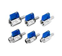 Multi Colored handleBlue Silver MINI Ball Valve Stainless Steel Pagoda Adapter 304 Hardware 2 Way Gas Ball Valve Pointed Mouth(7MM_3/8")
