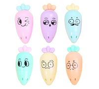 Multi Colored Highlighters - 6X Highlighter Pastel,Chisel Tip Quick-Dry Markers Carrot Shape Fluorescent Pens School Supplies for Kids Adults Teachers Note-Taking Studying Coloring Organizing College