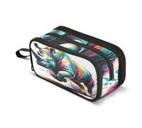 Multi Colored Rhino Pencil Case Boys Girls Pen Bag Pouch School Office Kids