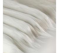 Multi Colored Soft Plush Material Long Pile 12cm Shaggy Fuzzy Faux Fur Fabric （50cm*180cm） for Craft Arts Supply Home Sewing Upholstery Cosplay Costumes DIY(1 White)