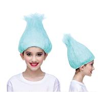 Multi-colored Troll Wig for Toddler Girl Kids Child, Trolls Wigs Volcano Wig for Dress Up Christmas Party Stage Performance Show (Color : Blue)