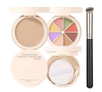 Multi-Colour Concealer & Colour Corrector Palette with Puff & Brush, Waterproof Pot Concealer & Colour Correcting Concealer for Tattoo Cover Up, Dark Circles & Scars | Concealers & Correctors