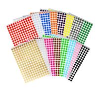 Multi-Colour Dot Stickers (x3264) - 10mm Diameter - 16 Colours Including Metallic Gold and Silver - Circle/Spot/Round Labels