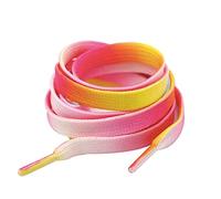 Multi Colour Pastel Rainbow Ombre Shoelaces - Gradient Flat Laces for Trainers, Sneakers, Boots - Durable & Stylish Design - 120cm/47” Long, 10mm Wide - Perfect for Shoes, Hi-Tops & More