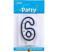 Multi Colour Polka Dots Number 6/Age 6 Shaped Birthday Cake Candle