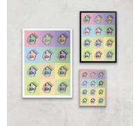 Multi Colour Sexy Lips Break Through Giclée Art Print - A3 - Black Frame