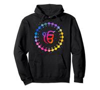 Multi Colour Sikh Ik Onkar Sikhism Punjabi Pullover Hoodie