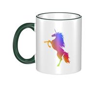 Multi-Colour Unicon Dual-Sided Edge-Color Ceramic Mug - Premium Handcrafted Ceramic Coffee Mug With Vibrant Full-Edge Printed Design, Smooth Rim & Ergonomic Arc Handle For Home, Office & Gifting