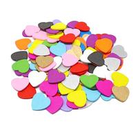 Multi Coloured 18mm Love Hearts Wooden Shabby Chic Craft Scrapbook Vintage Hearts (100)