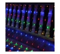 (Multi-coloured, 3*2M) LED Net Mesh Light Christmas Window Curtain String Light Outdoor Fairy Light Garland for Wedding Holiday Decor