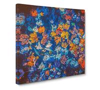 Multi Coloured Autumn Leaves Canvas Print | Gallery Wrapped 30mm Frame Wall Art | 20x20 inches | Ready to Hang | Abstract Floral Picture | Living Room Bedroom Lounge Office