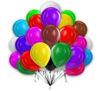 Multi Coloured Balloons 50 Pcs Rainbow Balloons Pack 10 Inch Balloons for Kids Birthday Party Wedding Proposal Baby Shower Anniversary Multi Coloured Party Decoration