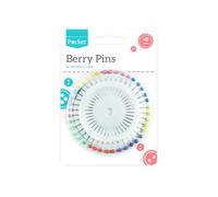 Multi Coloured Berry Head Pins Hand Sew Stitch Craft Compact case& Case 40 Pack