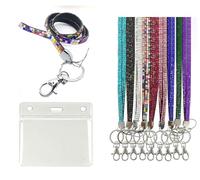 Multi Coloured Bling Diamante Rhinestone Sparkly Lanyard from PCL Media ltd with ID Pocket Pouch Size (60x90mm) Bling Lanyards, Diamante Lanyard, Sparkly Lanyards