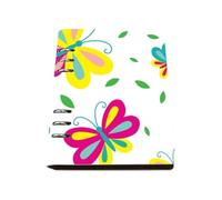Multi-Coloured Butterflies Notebook A5, Pu Leather A5 Notebooks, Lined Paper Meeting Notebook 180Pages/90Sheets, Notepad for Women, Notepads for Writing, Office Paper Products Women Man