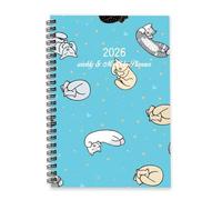 Multi-Coloured Cats 2026 Planner Diary A5 To Do List Notebook Notebook Journals for Women 2026 Diary Planner for School Week To View Monthly Year with Dotted Line Note Page Slim