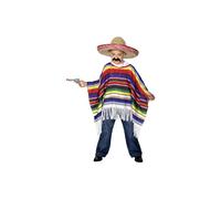 Mexican Multi-Coloured Poncho Costume Fancy Dress Children Boys and Girls