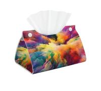 Multi Coloured Cloud Explosion, Tissue Box Cover with Closure Reusable Decorative for Bathroom Living Room Bedroom Office Car