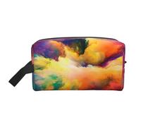 Multi Coloured Cloud ExplosionLarge Capacity Cosmetic Organizer，Travel Makeup Bag for Women