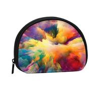 Multi Coloured Cloud ExplosionSmall Makeup Sanitary Napkin Storage Bag,Women's Cosmetic Coin Purse
