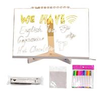 Multi-coloured LED Light Board | Illuminating Acrylic Sign for Messages - Dry Erase for Writing and Drawing | Ideal for Coffee Shop School Home Office Store Birthday